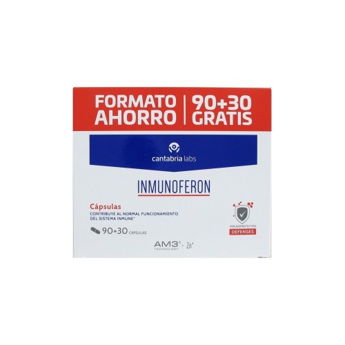 Caja de Inmunoferon formato ahorro con 90 + 30 cápsulas de AM3 y zinc