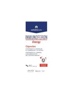 Frasco de Inmunoferon Energy con 90 cápsulas de AM3, zinc y magnesio 2