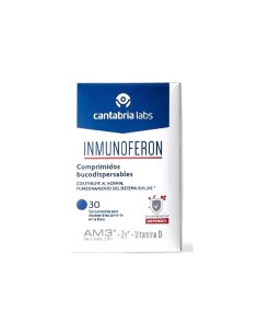 Caja de Inmunoferon bucodispersable con 30 comprimidos de AM3, vitamina D y zinc