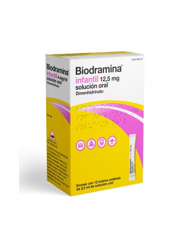 Biodramina Infantil 12,5 Mg 12 Sobres