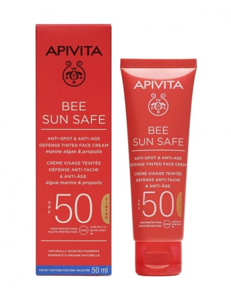 Crema Solar Facial Apivita Suncare SPF50 Antimanchas Color 50 ml