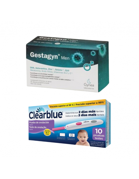 Pack Fertilidad & Ovulación, Test Ovulación Clearblue + Gestagyn Men