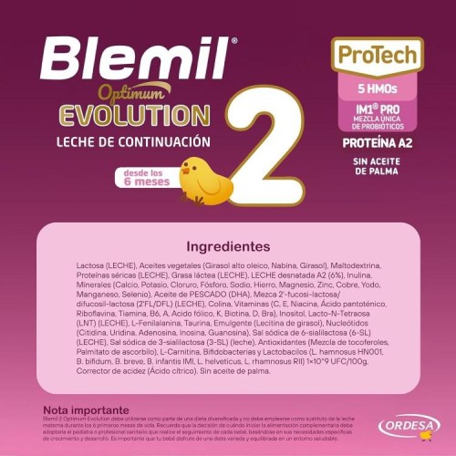 Blemil Optimum Evolution 2: Leche de continuación desde 6 meses
