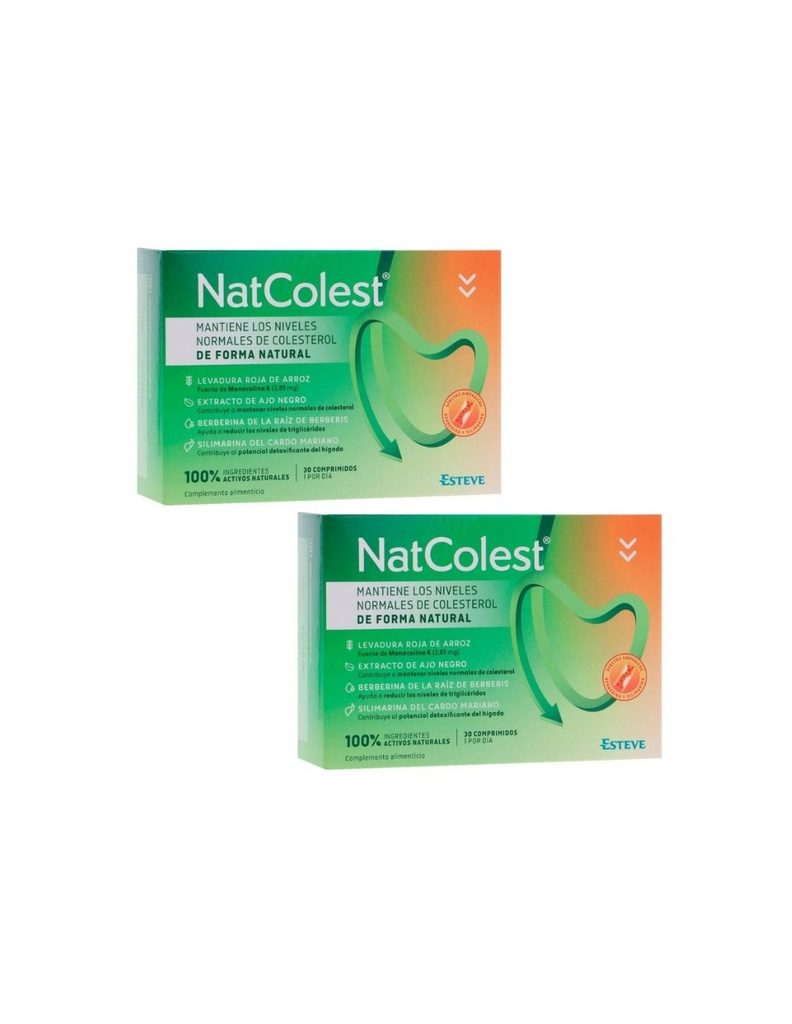 pack de dos cajas de Natcolest 30 comprimidos